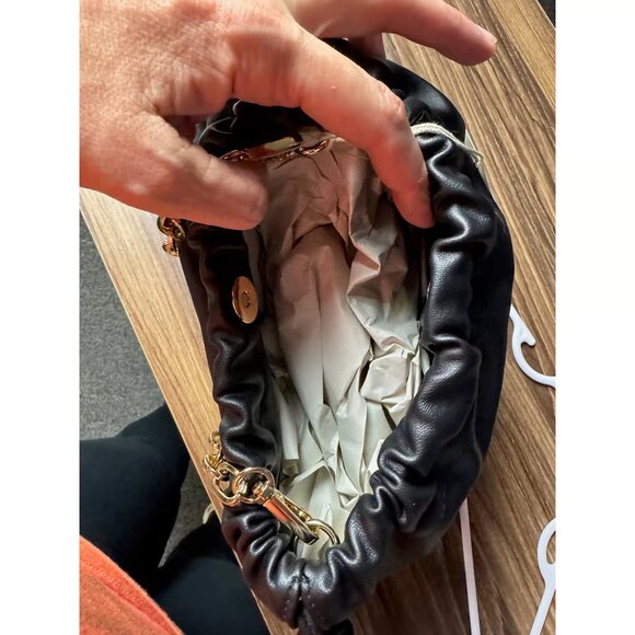 NWT Threshold Black Drawstring Clutch Top Handle Bag - Picture 3 of 6